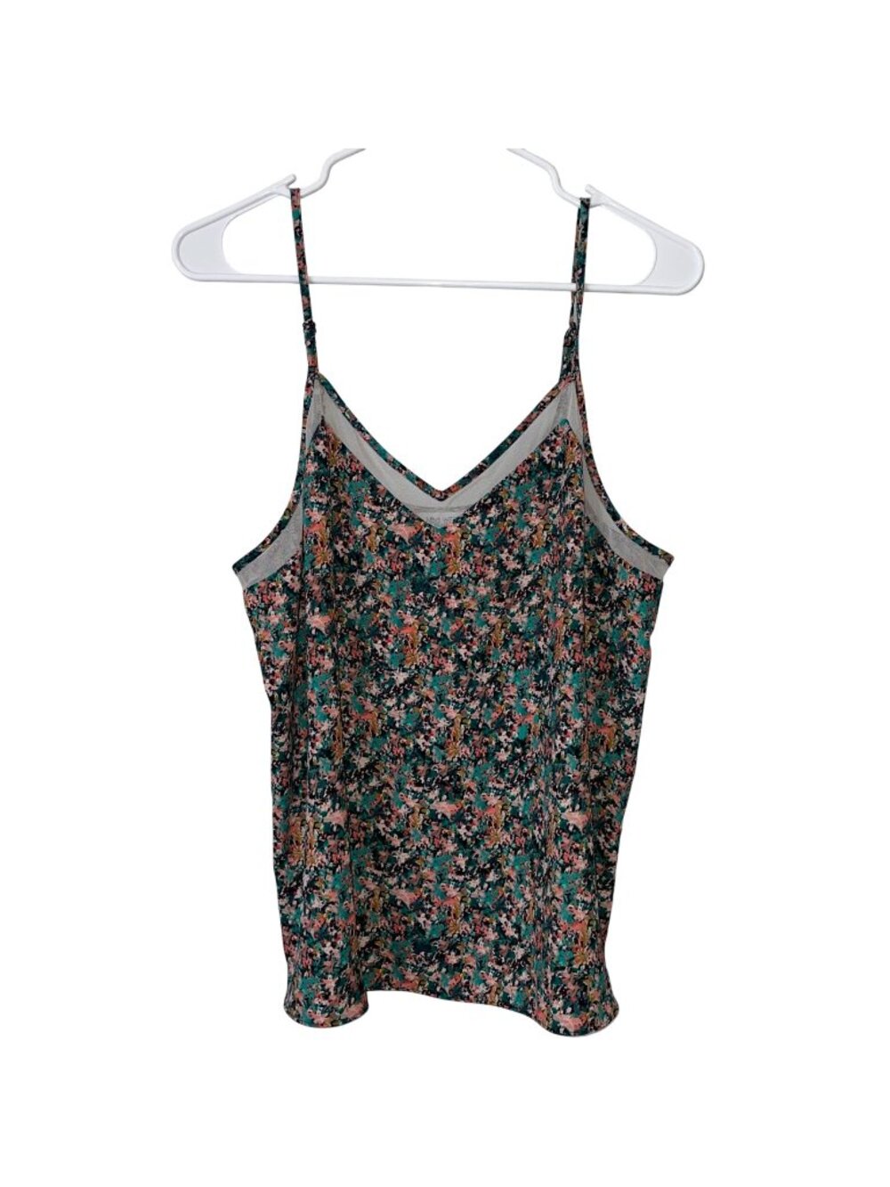 Nine West Womens Floral Sleeveless V-Neck Camisole Top With Adjustable Straps